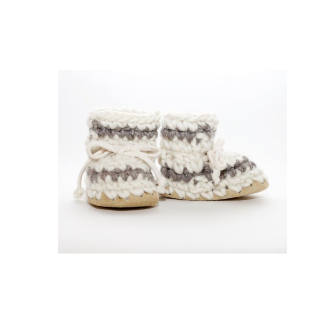 padraig cottage children's slippers - cream stripe