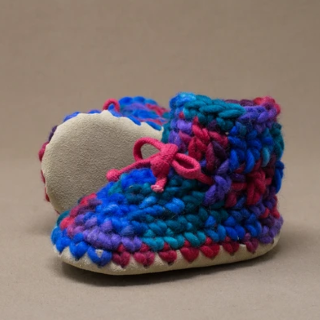 padraig cottage children's slippers - red multi