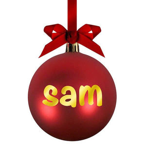 pearhead babyprints holiday ball ornament - red