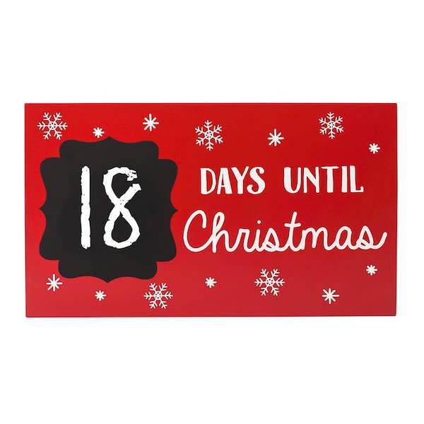 pearhead countdown to christmas chalkboard plaque