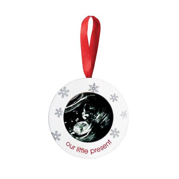 pearhead sonogram holiday ornament - our little present