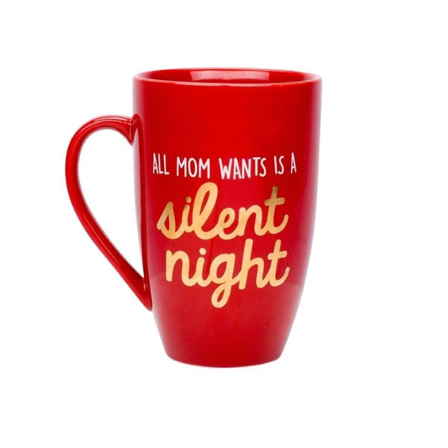 pearhead holiday mug - all mom wants is a silent night