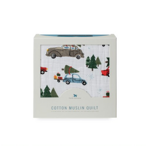 Little Unicorn Original Cotton Muslin Baby Quilt - Holiday Haul