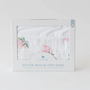 Little Unicorn Cotton Muslin Crib Skirt - Watercolor Rose