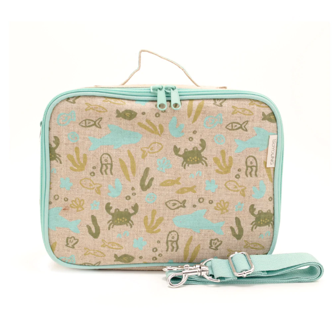 soyoung raw linen lunch box - under the sea