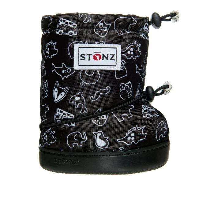 stonz all-weather booties - black stonz print
