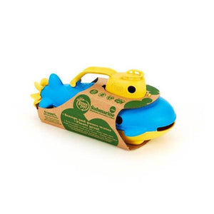 green toys submarine with yellow handle