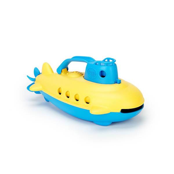 green toys submarine with blue handle