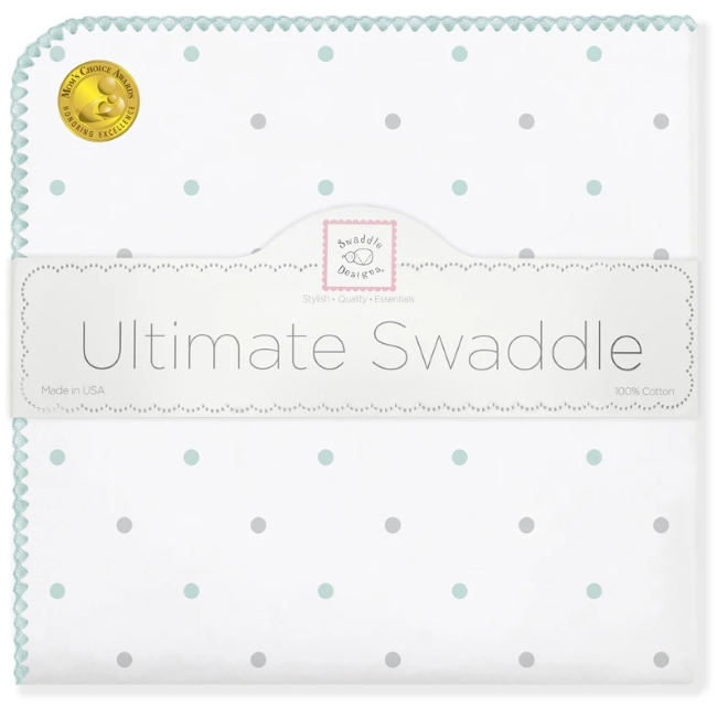 swaddle designs ultimate swaddle blanket sterling little dots seacrystal