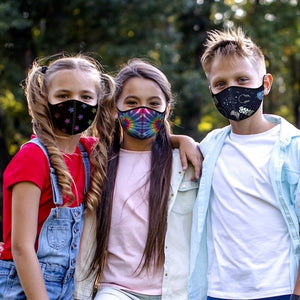 top trenz small 3-7 years kids mask - primary tie dye