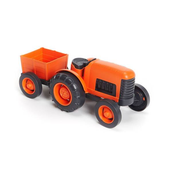 green toys tractor orange