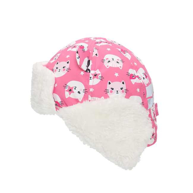 flapjacks water repellent trapper hat pink cat