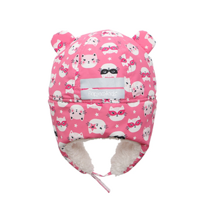 flapjacks water repellent trapper hat pink cat
