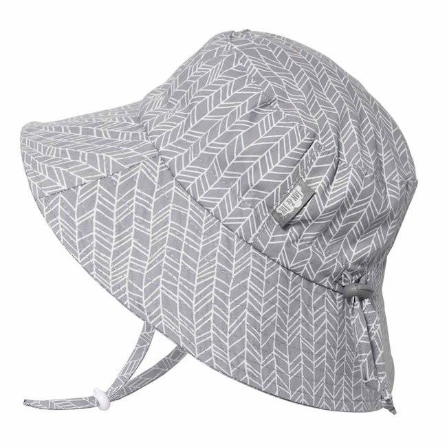 Jan + Jul Cotton Bucket Sun Hat - Grey Herringbone