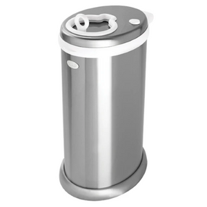 ubbi eco-friendly stainless diaper pail - metallic chrome