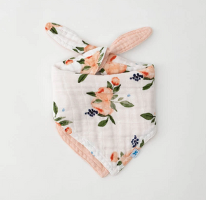 Little Unicorn Cotton Muslin Reversible Bandana Bib - Watercolor Roses