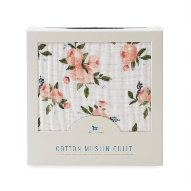 Little Unicorn Cotton Muslin Quilt Watercolor Roses