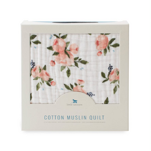 Little Unicorn Original Cotton Muslin Baby Quilt - Watercolor Roses