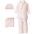 little things mean a lot girls 4 piece bamboo layette set - pink