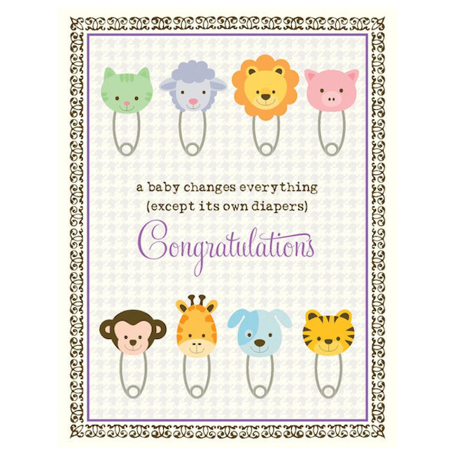 yellow bird paper greetings - change everything baby card