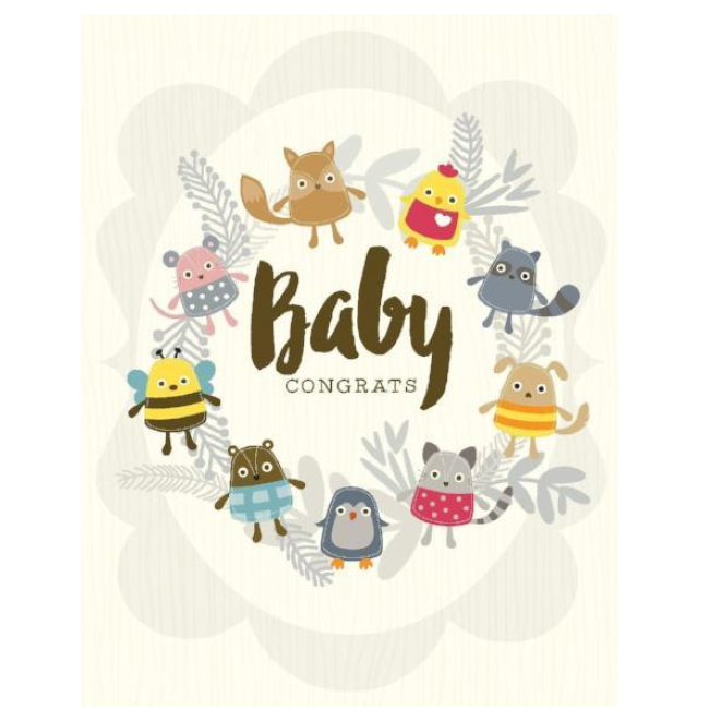yellow bird paper greetings - critters baby card