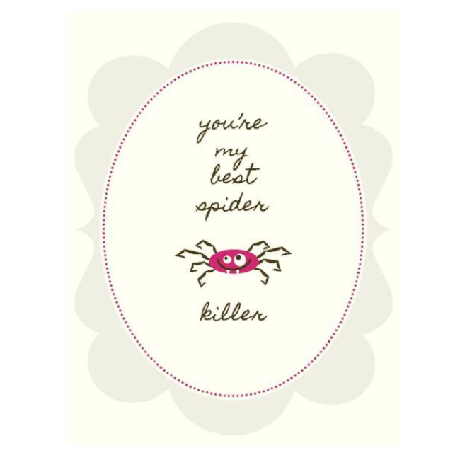yellow bird paper greetings - spider killer love card