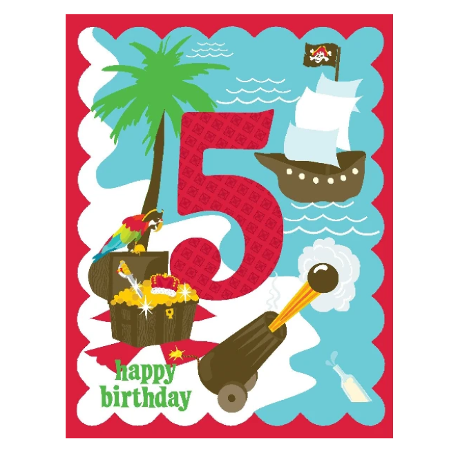 yellow bird paper greetings - 5th red glitter birthday card